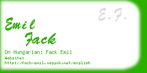 emil fack business card